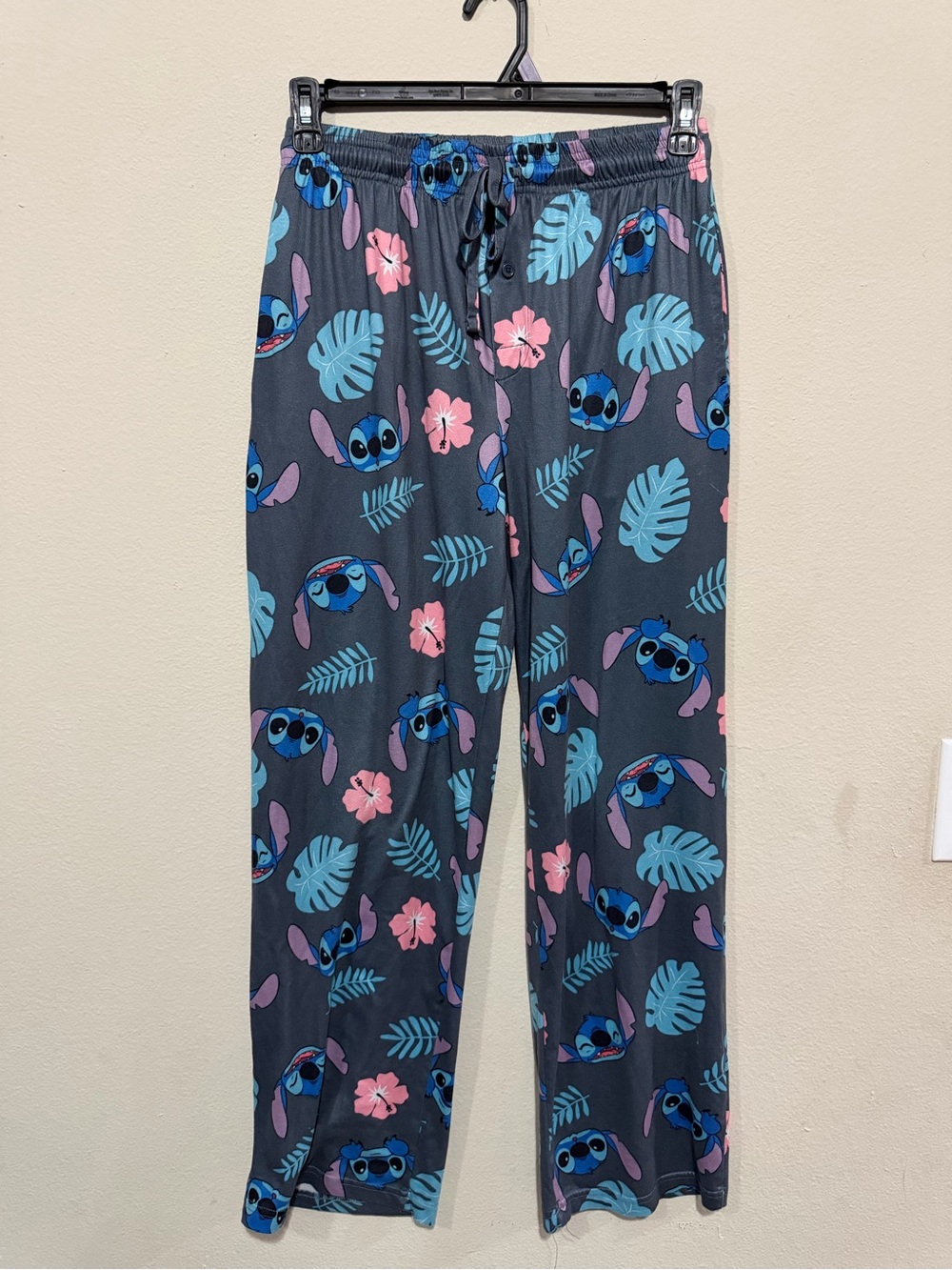 Blue Stitch Print Pajama Pants women S